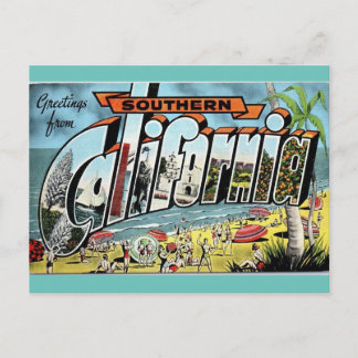 Hälsning från södra Kalifornien vintage resor Vykort