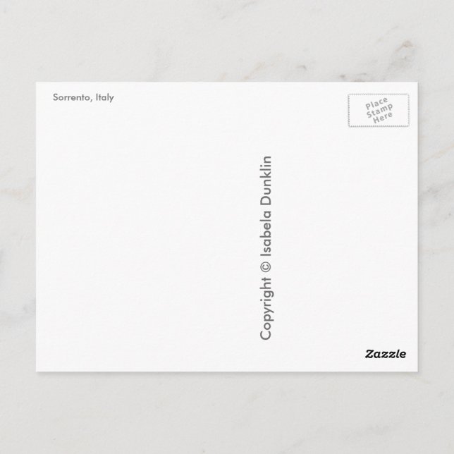 Hälsning från Sorrento, Italien Vykort (Baksida)