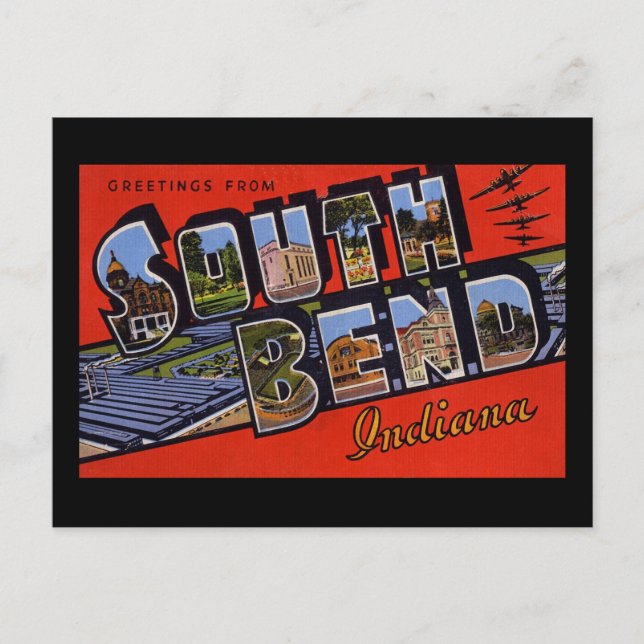 Hälsning från South Bend Indiana Vykort (Framsida)
