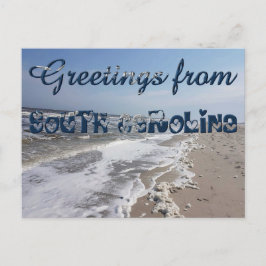 Hälsning från South Carolina Statlig flagga USA He Vykort