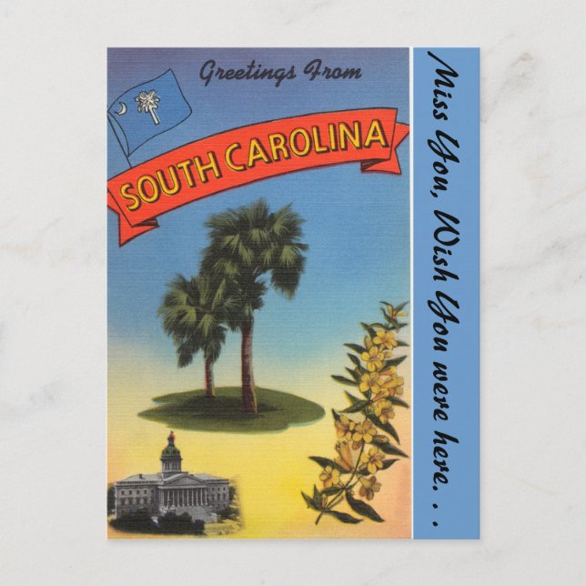 Hälsning från South Carolina Vykort (Framsida)