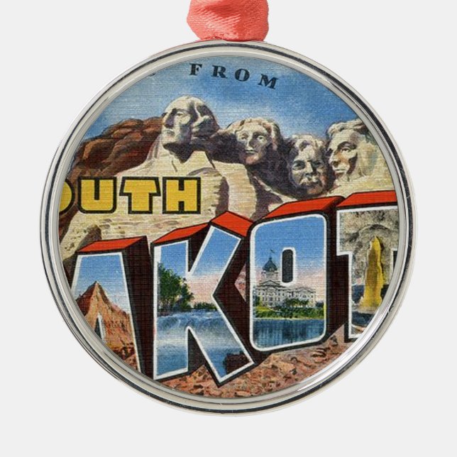 Hälsning från South Dakota Julgransprydnad Metall (Framsidan)