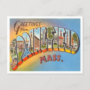 Hälsning från Springfield, Massachusetts Travel Vykort