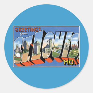 Hälsning från St. Louis, MO! Runt Klistermärke
