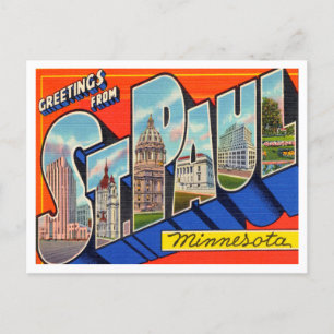 Hälsning från St.Paul, Minnesota Vintage resor Vykort