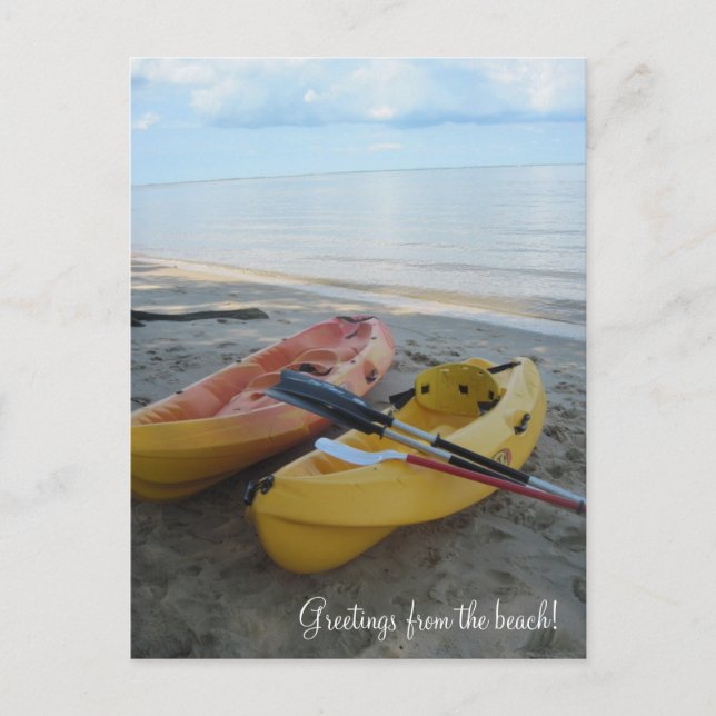 Hälsning från stranden! vykort (Framsida)