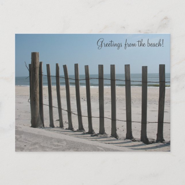 Hälsning från stranden! vykort (Framsida)