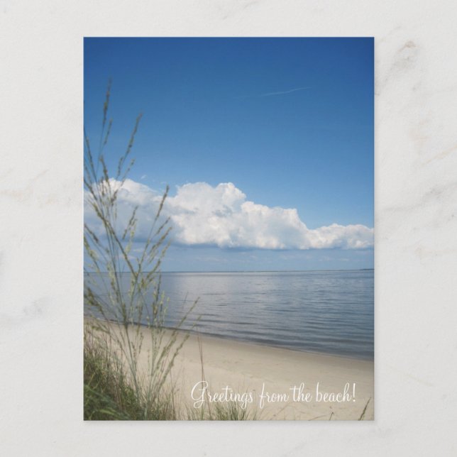 Hälsning från stranden! vykort (Framsida)