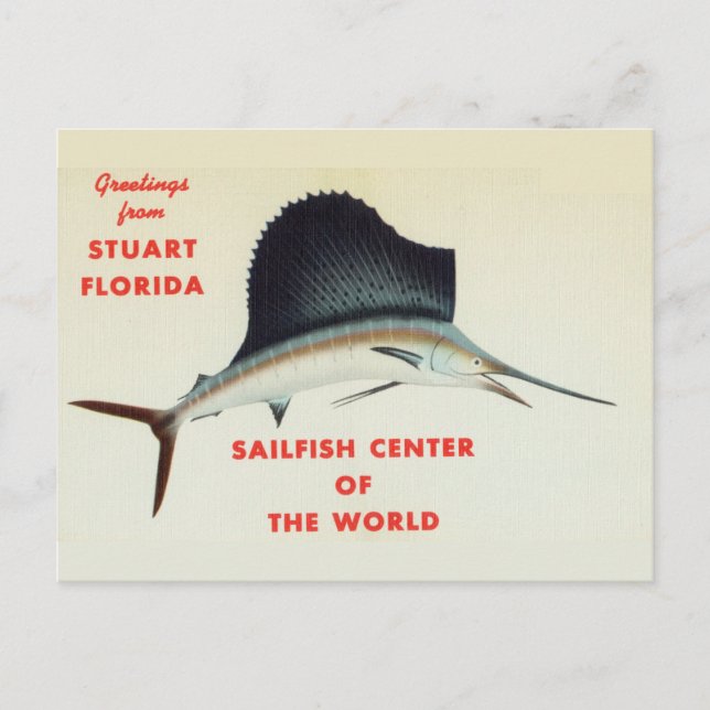 Hälsning från Stuart, Florida, Sailfish Center Vykort (Framsida)