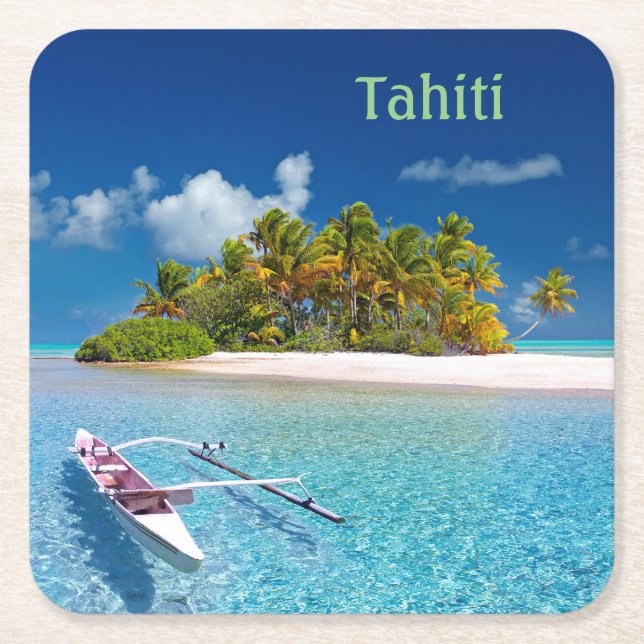 Hälsning från Tahiti Underlägg Papper Kvadrat (Framsidan)