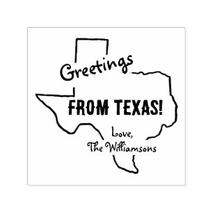 Hälsning från Texas Family Namn Rustic Självfärgande Stämpel