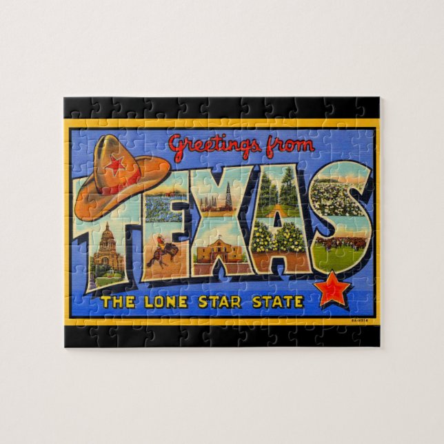 Hälsning från Texas Lone Star State Puzzle Pussel (Horisontell)