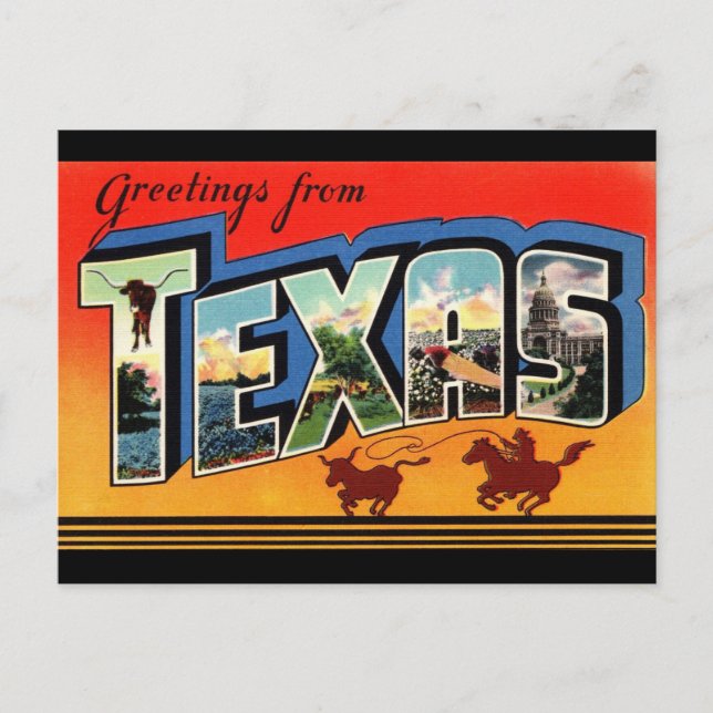 Hälsning från Texas Travel Postcard Vykort (Framsida)