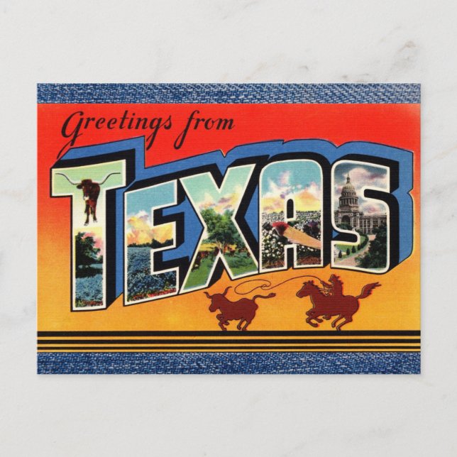 Hälsning från Texas Travel Postcard Vykort (Framsida)