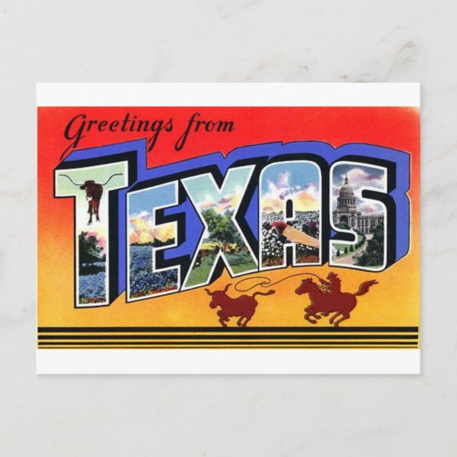 Hälsning från Texas Vykort (Framsida)