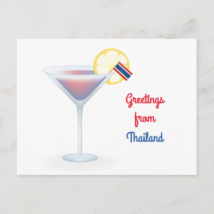 Hälsning från Thailand Cocktail Helgdag-vykort Helg Vykort