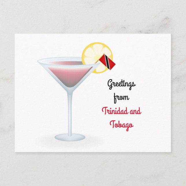 Hälsning från Trinidad och Tobago Cocktail Card Helg Vykort (Framsida)