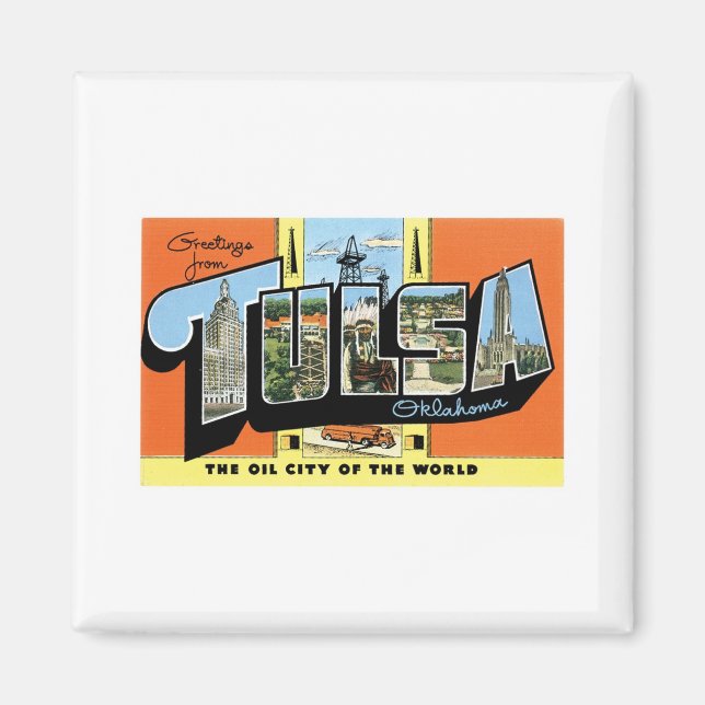 Hälsning från Tulsa, Oklahoma Magnet (Framsidan)