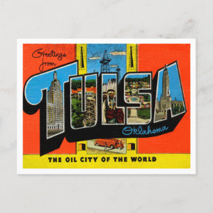 Hälsning från Tulsa, Oklahoma Vintage resor Vykort