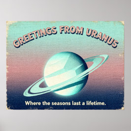 Hälsning från Uranus Retro Sci-Fi Poster