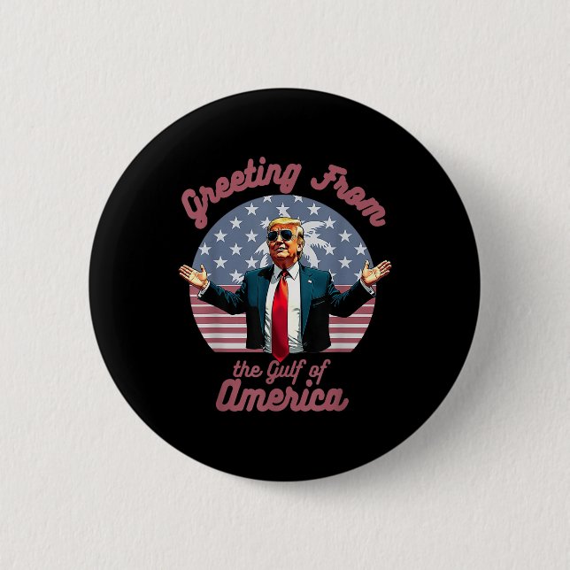 Hälsning Från Usa America Trump Patrio Golfen Knapp (Framsida)