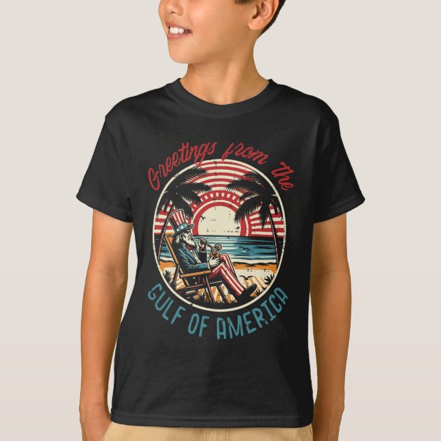 Hälsning från USA:s Bukt, Farbror Sam M T Shirt (Framsida)