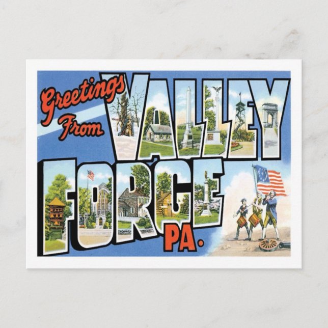 Hälsning från Valley Forge Pennsylvania US City Vykort (Framsida)