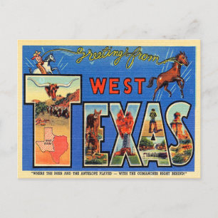 Hälsning från Väster Texas Vintage resor Vykort