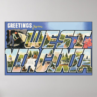 Hälsning från Väster Virginia, Vintage Poster
