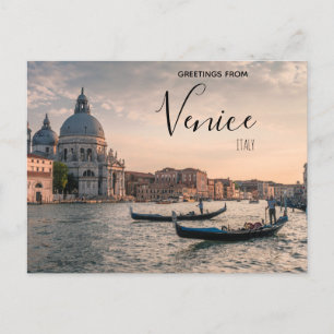 Hälsning från Venice Italien Gondola vykort