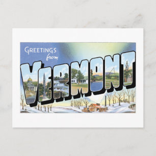 Hälsning från Vermont! Vintage-postkort Vykort