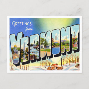 Hälsning från Vermont Vintage resor Vykort