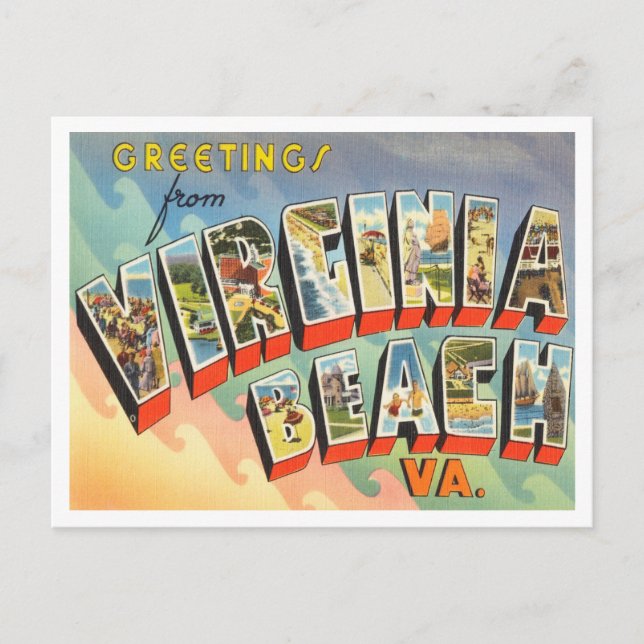 Hälsning från Virginia Beach, Virginia Travel Vykort (Framsida)