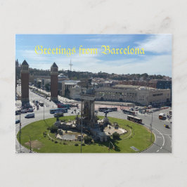 Hälsning från vykort från Barcelona