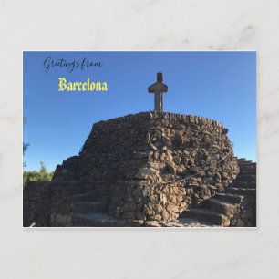 Hälsning från vykort från Barcelona
