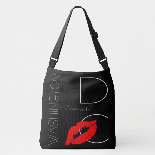 Hälsning från Washington D.C. Red Lipstick Kiss Axelväska (Framsida)