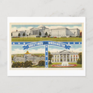 Hälsning från Washington DC Vintage resor Vykort