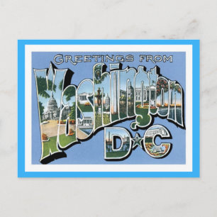 Hälsning från Washington DC Vintage Vykort