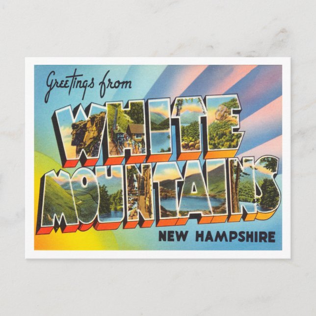 Hälsning från White Mountain, New Hampshire Vykort (Framsida)