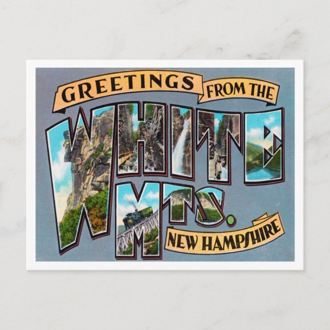 Hälsning från White Mountain, New Hampshire Vykort (Framsida)