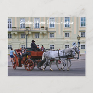 Hälsning från Wien, Österrike, häst och transport Vykort