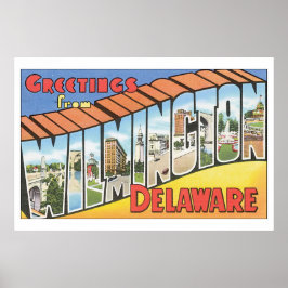 Hälsning från Wilmington Delaware_Vintage resor Poster