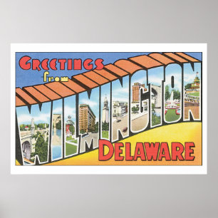 Hälsning från Wilmington Delaware_Vintage resor Poster