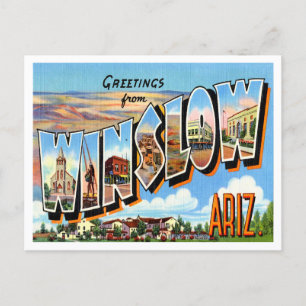 Hälsning från Winslow, Arizona Vintage resor Vykort