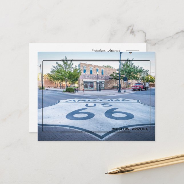 Hälsning från Winslow, Arizona Vykort (Fram/Back In Situ)