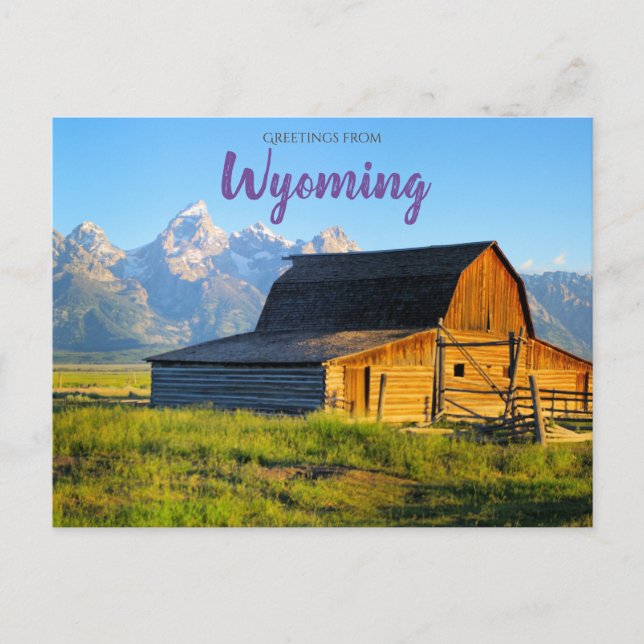 Hälsning från Wyoming Post Card Tetons Vykort (Framsida)
