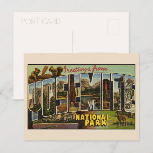 Hälsning från Yosemite Large Brev Vintage Vykort