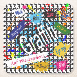 Hälsning Graffiti Underlägg Papper Kvadrat