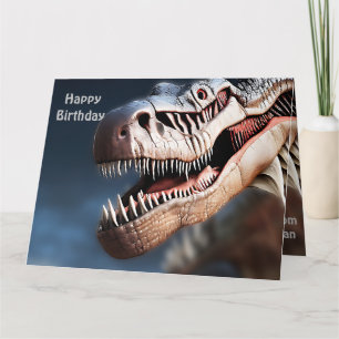 Hälsning-gult T-rexs, Big Birthday Card Kort