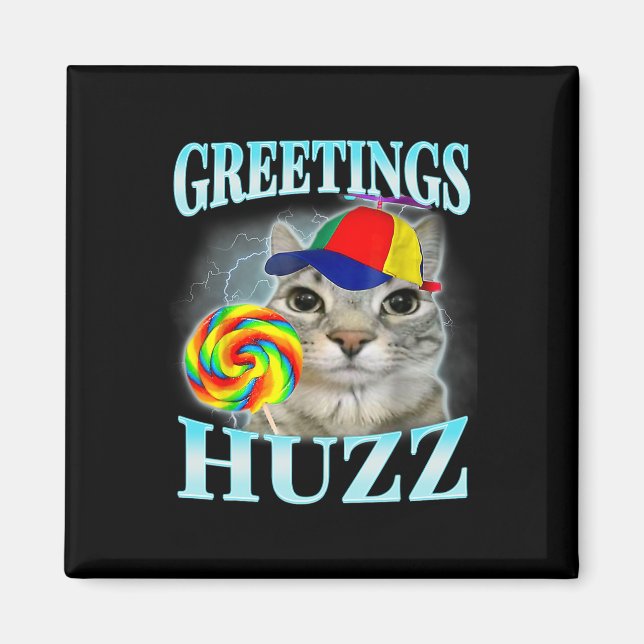 Hälsning Huzz Funny Gen Z Gen Alpha Slang Meme Magnet (Framsidan)